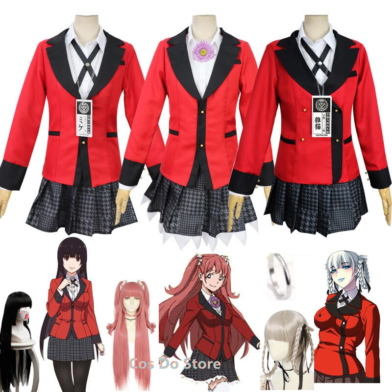 Anime Cosplay Yumeko - زي مدرسي أنيمي ياباني للنساء ،