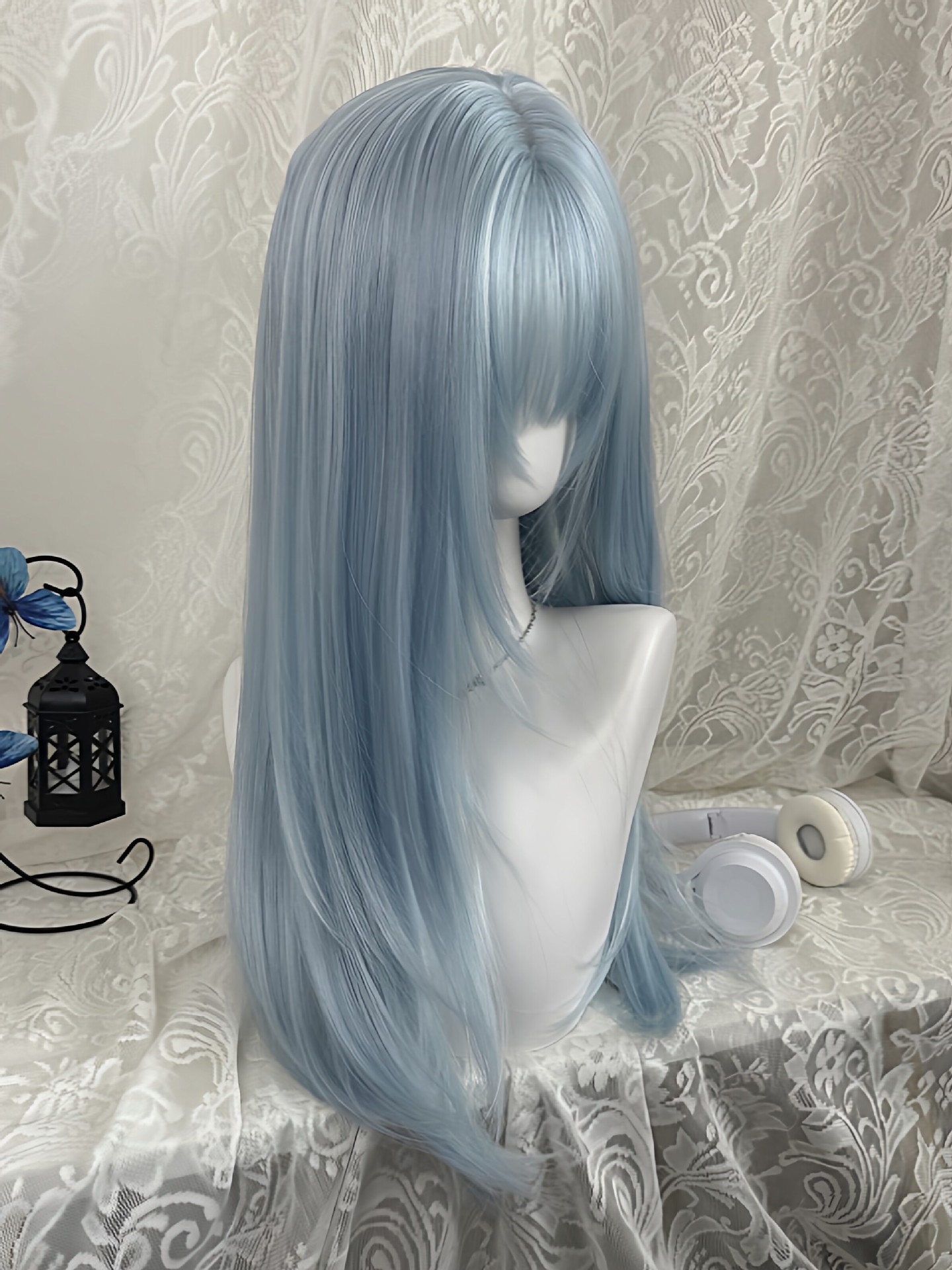 شعر مستعار طويل ومستقيم بلون أ - مراجعة Anime Cosplay Thick وسعره
